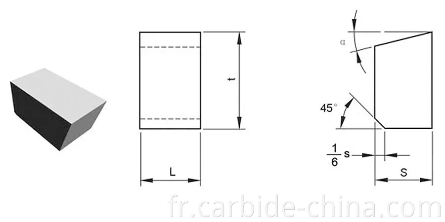 drawing of carbide brazed tip type D